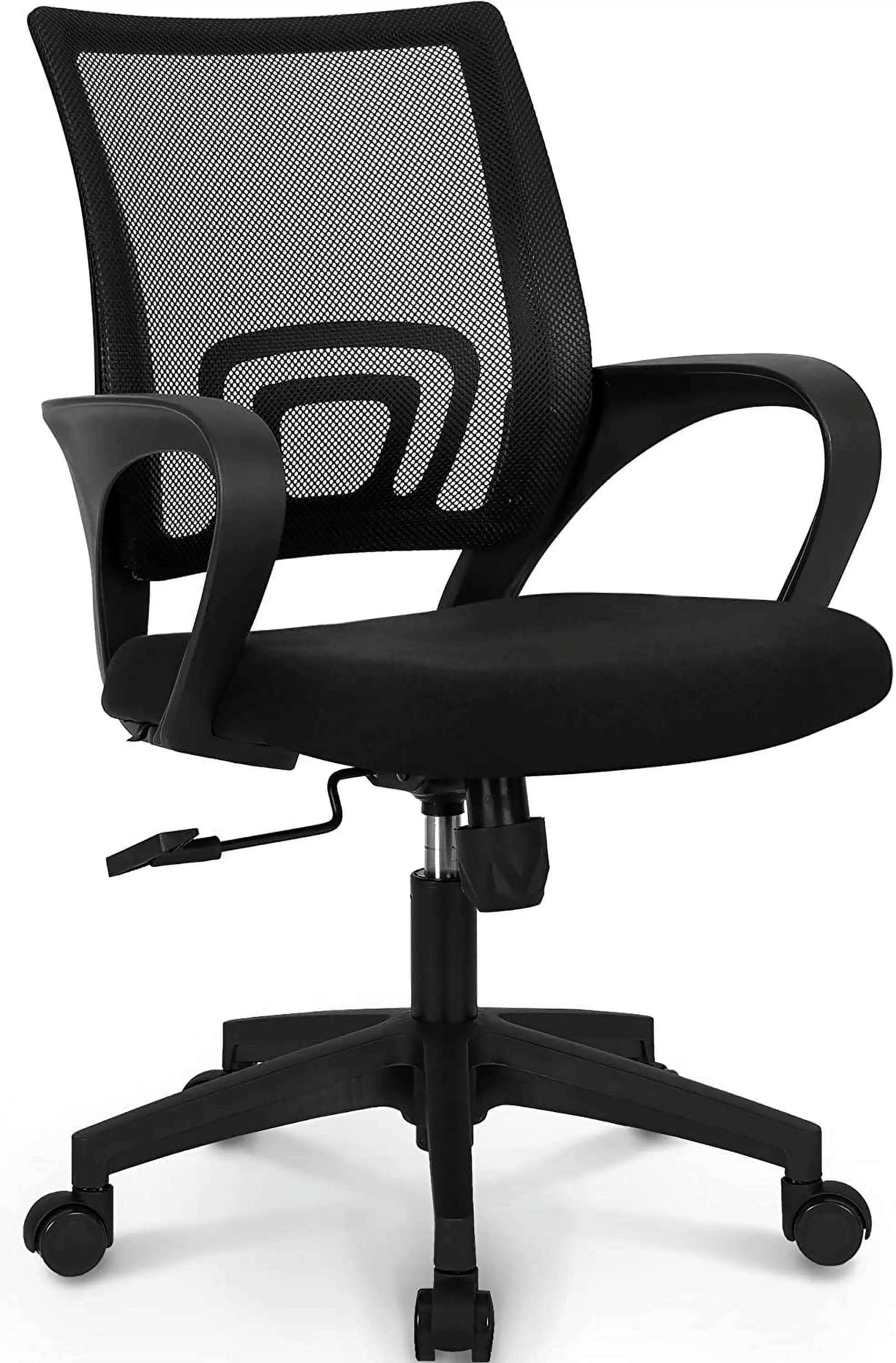 BIZFURN Office Computer Desk Chair Gaming-Ergonomic Mid Back Cushion Lumbar Support with Wheels Comfortable Blue Mesh Racing Seat Adjustable Swivel Rolling Home Executive (Black)